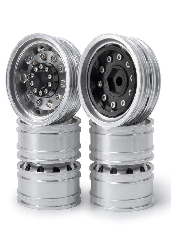 QUE-T 4pcs Aluminum Rear Wheel Hubs Rims for 1/14 Tamiya Tractor Climbing Trailer RC Car Upgrade Parts - Image 5
